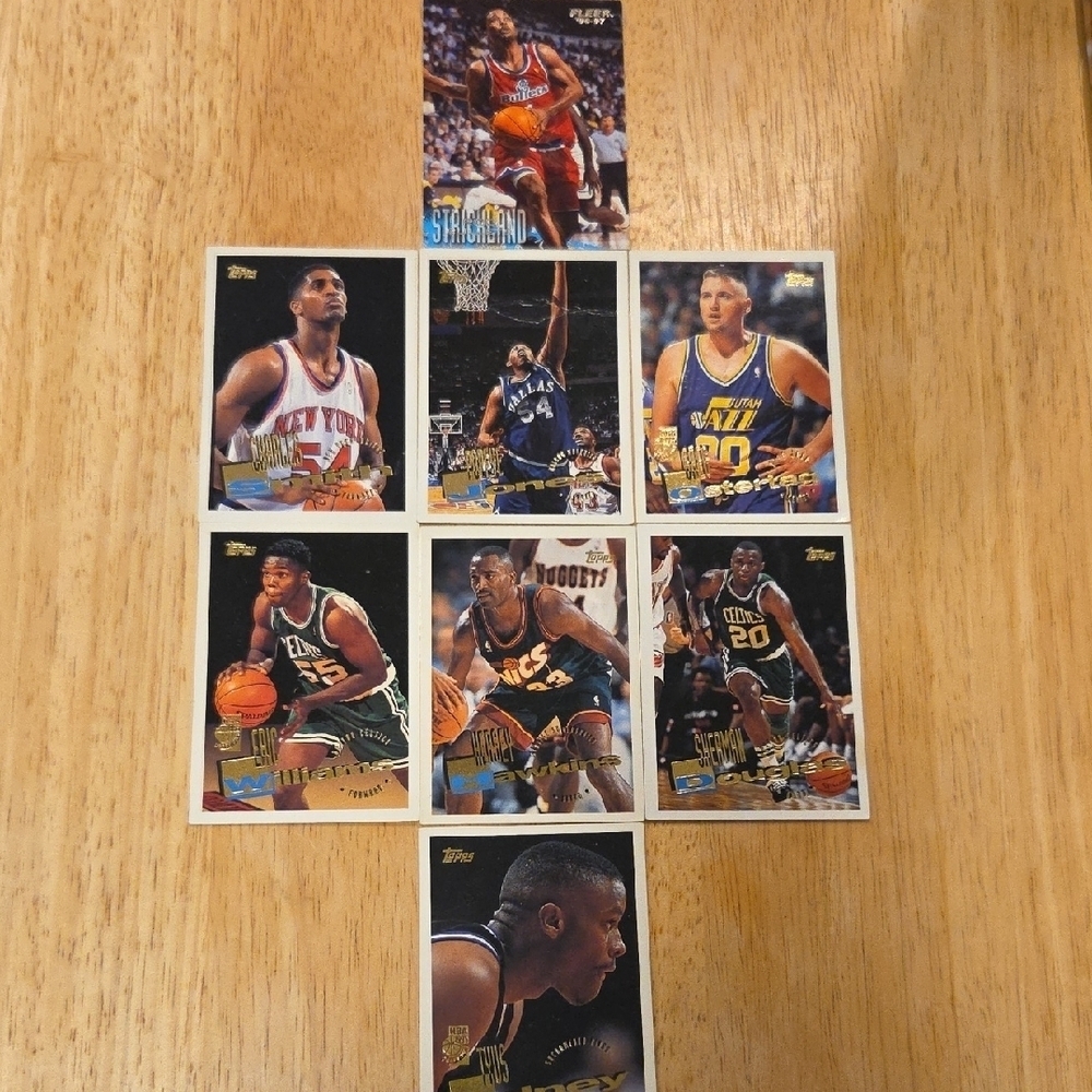 1996-1997 Topps + Fleer Assorted NBA Basketball Trading Cards (set of 8)